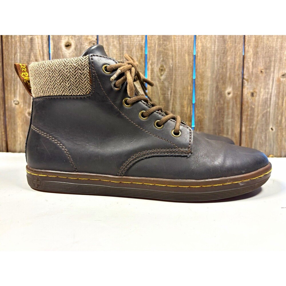 Dr. Martens Maelly Brown Leather Chukka Ankle Boots Herringbone Women’s US 9